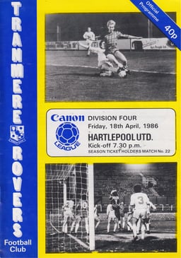 Tranmere Rovers v Hartlepool United Match Programme 1986-04-18